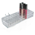 Azar Displays – Plateau 36 fentes ovales à mascara/cosmétiques, panneau perforé/à lattes/comptoir, transparent, 2/pqt (225522)-2 1/8 haut. x 10 1/4 larg. x 3 prof. (po)