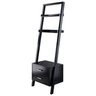 Winsome – Étagère inclinée Bellamy avec espace de rangement, noir (29522)-Idéale pour les pièces de petite taille et les espaces restreints