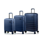 Champs - Ensemble de bagages rigide extensible 3 pièces Linen - Navy-Poignées supérieures et latérales