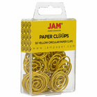 JAM PAPER - Trombones Circulaires Colores, Jaune, 2 Paquets de 50-Quantite : 50 par boîte; 2 Boîtes