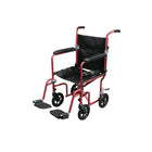Drive Medical - Fauteuil de transport poids mouche avec roulettes amovibles, rouge-Rouge, aluminium
