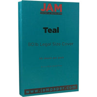 JAM Paper Papier cartonné mat de format légal 8,5 x 14 po, 80 lb, turquoise, 50/paquet (16729449)-Couleur : Bleu sarcelle