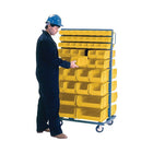 Kleton - Supports Mobiles Pour Contenants - À Deux Côtés - Support & Contenants, À Deux Côtés, 96 Bacs, 36 L X 24o P X 63po H-Capacité 1000 lb