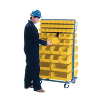 Kleton - Supports Mobiles Pour Contenants - À Deux Côtés - Support & Contenants, À Deux Côtés, 96 Bacs, 36 L X 24o P X 63po H-Capacité 1000 lb