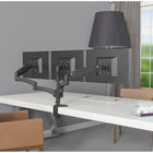 ShoppingAll - Support de bureau entièrement réglable à trois bras pour écran avec 2 bras pivotants - Noir-9