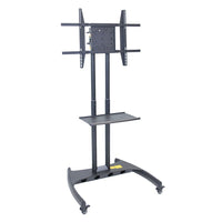 Luxor – Chariot pour écran plat réglable avec support pivotant, noir, (FP3500)-Le modèle FP3500 du support pour écran ACL/DEL pivotant et à hauteur réglable pivote à 90 degrés. L’écran se verrouille au support.