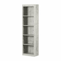 South Shore - Axess - Bibliothèque étroite 5 tablettes - Pin bord de mer-Bibliothèque polyvalente : cette étagère sera magnifique dans votre bureau, votre salon, votre sous-sol ou votre chambre à coucher grâce à son design polyvalent. Sa découpe droite mettra en valeur votre sélection de livres et d’items décoratifs.