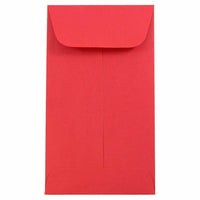 JAM Paper Enveloppes Colourées #6 Coin Commerciales - 3,375" x 6" - Rouge recyclé - Paquet de 50-Couleur : Enveloppes pour pièces rouges