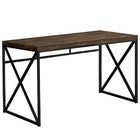 Monarch Specialties - Bureau d'ordinateur  I 7450, 48 po de longueur, style bois vieilli brun et métal noir-Dessus à l'allure de bois vieilli brun chic