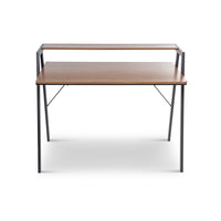 Can-Bramar Encora Writing Desk - Matte Black and Walnut-Table-bureau de style contemporain