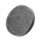Gry Mattr - Socle de recharge sans fil rapide Qi 210 W/7,5 W, métal et tissu, gris froid-Modèle mince et compact