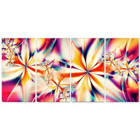 Designart – Impression abstraite sur toile, rose cristallisé, 4 panneaux (PT3013-271)-Impression