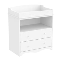 Safdie & Co. 32L Table A Langer - Blanche 2 Tirroirs 1 Étagère-Embellissez l'espace de la chambre de votre enfant avec cette table à langer de style moderne.
