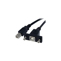StarTechMD ® Câble USB B/B femelle à mâle USBPNLBFBM1 de 1 pi-Interface haute vitesse USB 2.0 pour une vitesse de transfert allant jusqu’à 482 Mbit/s