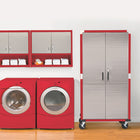 Seville Classics - Armoire de rangement roulante UltraHD - 36 po L x 18 po l x 72 po H - Rouge-Capacité de poids total : 600 livres (150 livres par tablette)