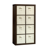 Sauder Stow-away 8 Cube Organisateur - 57.87" H - Finition Smoked Oak (421547)-Cube  - Finition Smoked Oak - Bois D'ingénierie