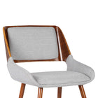 Armen Living - Panda Mid-Century Chaise de Salle à Manger Tissu - Gris-Dos ouvert rembourré moyen haut pour aider à garder votre dos soutenu et aligné