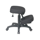 Siège à appui-genoux ergonomique Work Smart avec mousse mémoire et base à 5 branches, noir-Réglage manuel de la hauteur