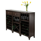 Winsome – Armoire à vin modulaire Ancona avec tiroir, peut contenir 24 bouteilles, expresso-Assemblage nécessaire