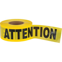 SCN Industrial - Ruban Pour Barricade «Attention», Bilingue, 3po La X 1000' Lo, 1,5 Mil, Noir Sur Jaune, paquet de 12-Couleur Noir sur jaune