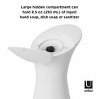 Umbra OTTO - Pompe à savon et solution hydroalcoolique avec fixation murale 250ml, Blanc/Gris-6