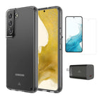 AXS - Ensemble de depart,etui transparent teste contre les chutes,protecteur d'ecran,chargeur 20W pour Samsung Galaxy S22-Protecteur d'ecran durabilite superieure, offrant une clarte HD