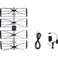Electronic Master – Antenne externe de téléviseur avec amplificateur, 33 x 20,4 x 4 (po), argenté-Solide performance pour les chaînes 2 à -69, meilleure pour la bande UHF (21 à -69)