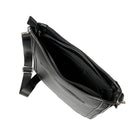 Nicci - Sac à bandoulière zippé de taille moyenne avec sangle web - Noir-Poche arrière fendue