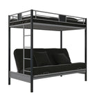 Lit superposé une place/futon Silver Screen - Argenté/Noir-Style contemporain pour rehausser n’importe quel décor