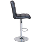 True – Tabouret de bar Harlow PU noir avec base chromée (46281)-Base en chrome