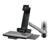 Ergotron ? Système combo assis/debout StyleView avec support d?unité centrale moyen, blanc brillant (45-271-216)-Ajustement ergonomique de la hauteur de l?écran ACL de 25 po pour un travail assis ou debout