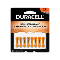 Duracell - Piles pour appareils auditifs - format 13 (orange) - Paquet de 8-Piles pour appareils auditifs de format 13 (orange) - Les piles pour appareils auditifs Duracell format 13 fournissent une alimentation fiable et de longue durée à votre appareil auditif