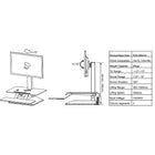 Merangue - Poste de travail motorisé de bureau debout avec support pour moniteur-Pour moniteurs de 12 à 30 po