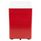 Flash Furniture Classeur À Verrouillage Mobile À 3 Tiroirs-Façade Blanche /Rouge (HZCHPL02REDWH)-Classeur moderne à 3 tiroirs avec cadre blanc et façade rouge