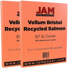 JAM Paper, Papier cartonné Bristol au fini vélin, 8,5 x 11 po, 65 lb, rose saumon, 2 paquets de 50 (169832g)-Couleur : Saumon