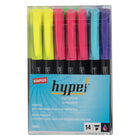 Staples – Surligneurs genre stylo Hype!, pointe biseautée, couleurs variées, paquet de 14-Couleurs fluorescentes vives