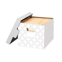 Bankers Box - Boîte de rangement Stor/File décorative, floral gris, paq./2-Boîte en carton ondulé
