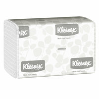 Kleenex - Essuie-mains à plis multiples - feuilles de 9,2 po x 9,4 po - 1 épaisseur - Blanc - Paquet de 16-150 feuilles/paquet