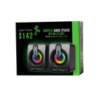 Dart Frog  - Haut-parleurs pour ordinateur 2.0 canaux avec éclairage RVB double LED – Noir-Lumières LED RVB