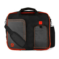Classic Clamshell Sacoche pour Ordinateur Portable 11,6 po, Noir et Rouge-Sacoche polyvalente pour ordinateur portable Comprend des poches pour accessoires pour cartes de visite, stylets, stylets et tablettes ou organisation sans effort.