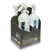 SAMPSON Paquet de 4 Nettoyants Eco dans un cabaret de transport - 1L (675659000017)-4 produits éco-nettoyants les plus vendus de Sampson dans un cabaret pratique facile à transporter ! (Tout usage, fenêtre, salle de bain et plancher - sans parfum)