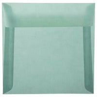 JAM Paper Enveloppes translucides, 6,5 x 6,5 po, bleu océan, 250/paquet-Enveloppes translucides en papier bleu océan