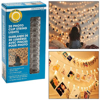 Merangue Guirlande lumineuse à DEL avec pinces photo - Argent - 10 pi - Paquet de 20-Guirlandes lumineuses à DEL de 10 pieds avec 20 pinces à photos