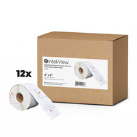 Premium Tape - 4 x 2 po (102 mm x 51 mm) Étiquettes Thermiques Directes - Noyau de 1 po (25 mm) - Paquet de 12-Étiquettes Thermiques Directes