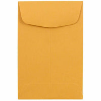 JAM Paper #4 Enveloppes commerciales pour pièces de monnaie - 3 po x 4 1/2 po - Manille kraft brun - Paquet de 100-Couleur : Kraft Brun