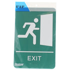 Headline Sign - Panneau de sortie avec homme qui court - 6 po H x 9 po L - Vert-Message du panneau : « EXIT » (Sortie)