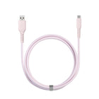 Basic Tech - Câble USB-C Tressé de 6 pi - Rose-Comprend une sangle d'organisation