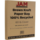 Jam Paper Papier couverture cartonné fini texturé rec. à 100 % de sacs papier kraft, 8 1/2 x 11 po, brun, 250 feuilles/rame-Brun