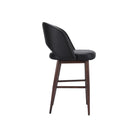 Plata Decor - Exiz Tabourets avec des jambes en métal de noyer - Noir - paquet de 2-Tabouret à dossier haut