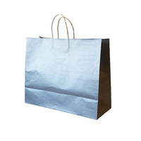 Wamaco - Sacs de magasinage Kraft couleur, 16 x 6 x 13 (po), argent, paquet de 100-Sacs de magasinage Kraft couleur